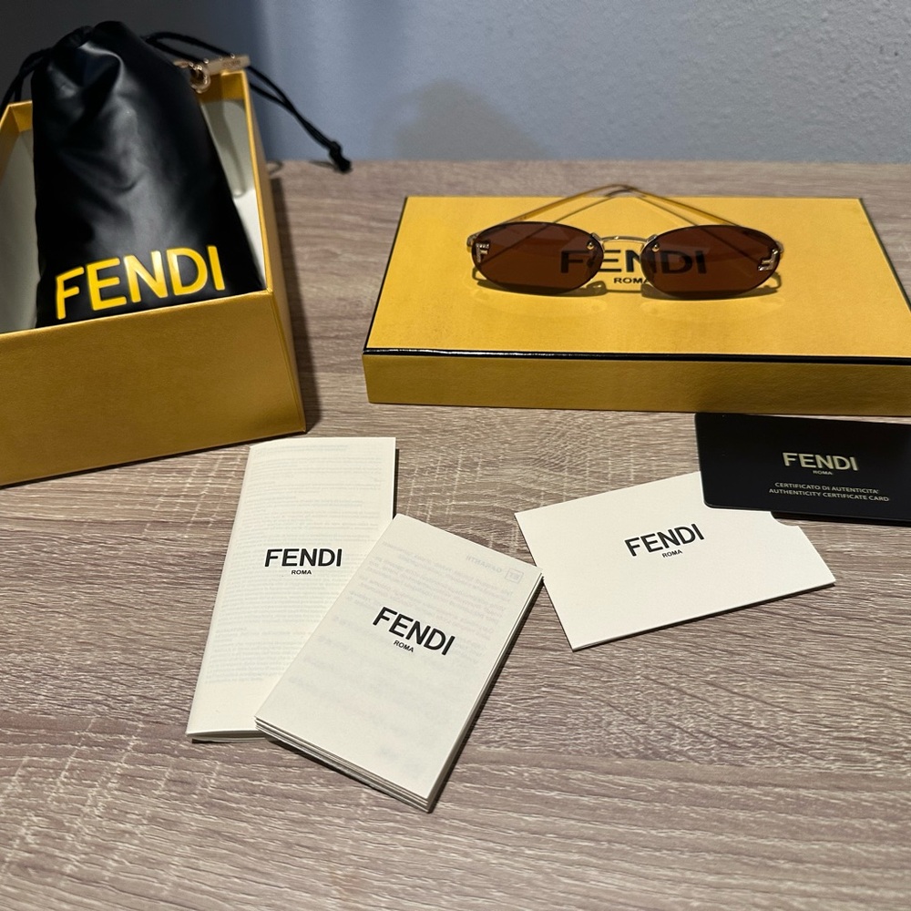 Fendi Gold and Brown Sunglasses
